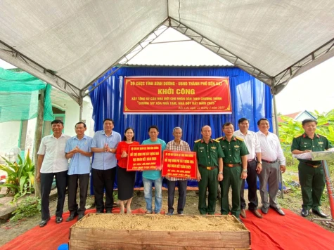 Bộ Chỉ huy Quân sự tỉnh khởi công xây dựng nhà đại đoàn kết tại TP.Bến Cát