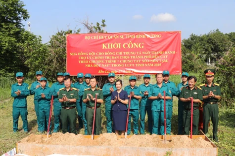 Bộ Chỉ huy Quân sự tỉnh khởi công xây dựng “Nhà đồng đội” tại TP.Bến Cát